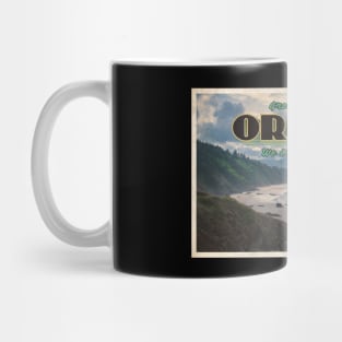 Greetings from Oregon - Vintage Travel Postcard Design Mug